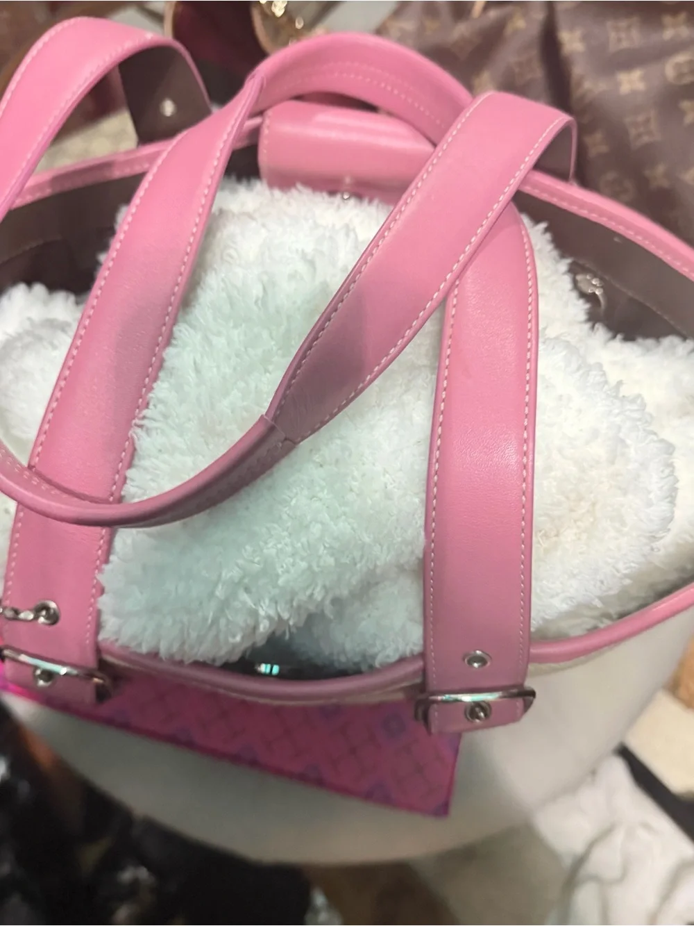 Coach Women's Pink & Cream Tote Bag - Stylish Everyday Carry